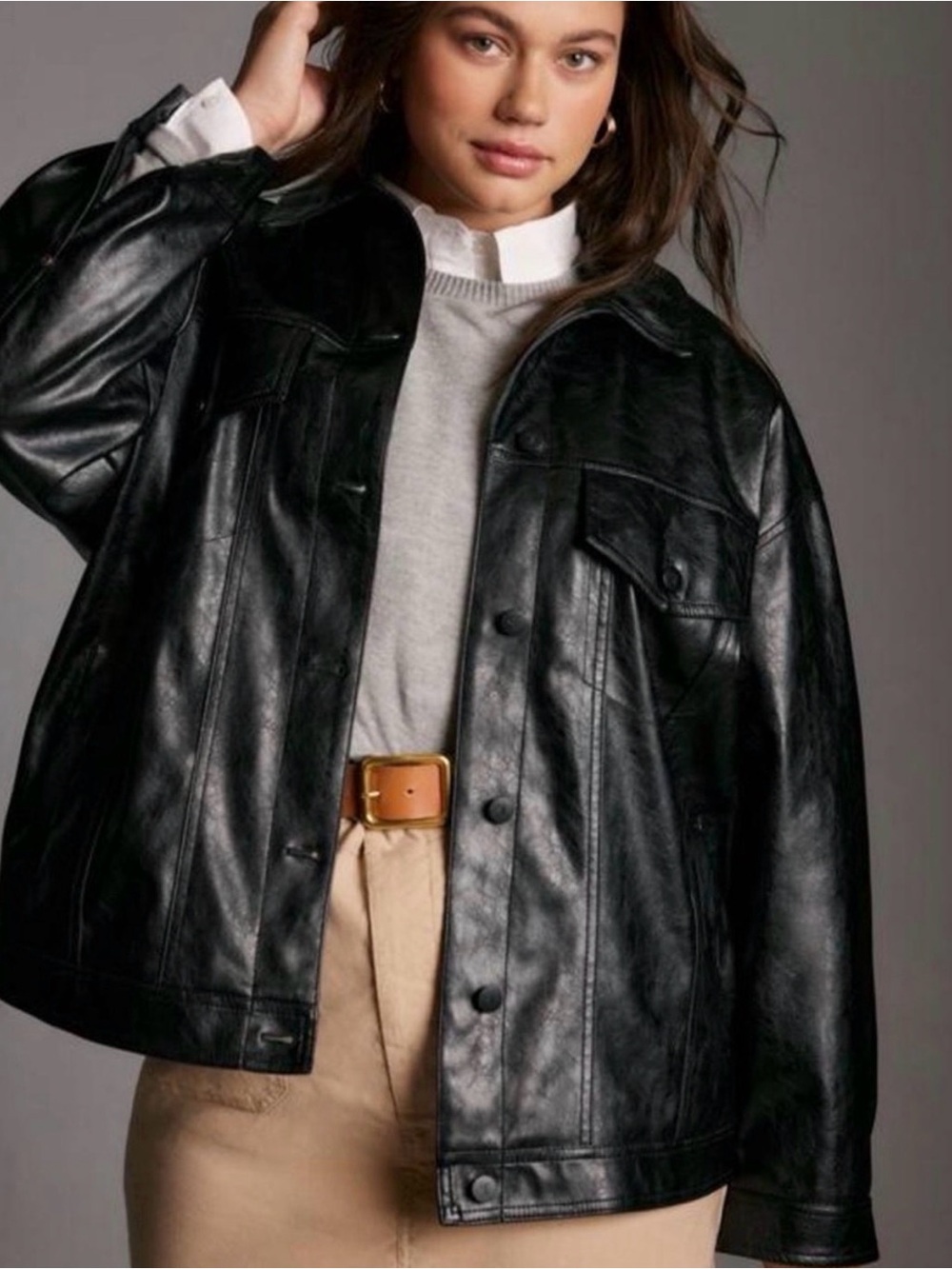 Anthropologie Pilero The Weston Faux Leather Boyfriend
Jacket Sz small